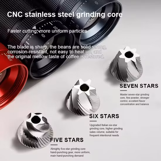 Moedor de café expresso portátil Moedor de café manual com ajuste externo