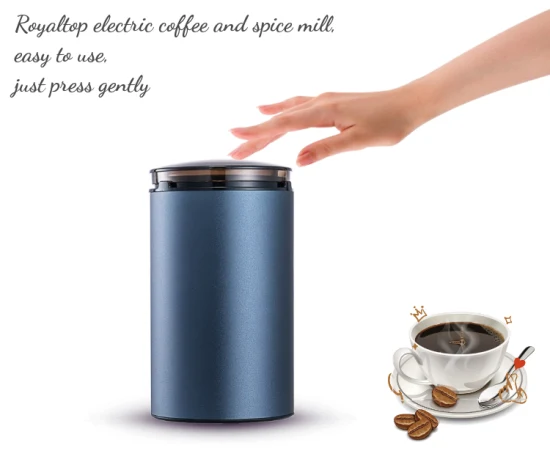 2023 Conjunto portátil personalizado de moedor de café e especiarias em aço inoxidável 304 Moedor elétrico de especiarias secas com tampa superior visível